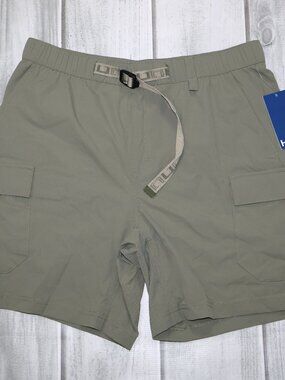 NEW Huk Creekbed Cargo Shorts - Size M - Green Lightweight Fishing Belted